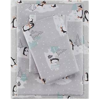 True North by Sleep Philosophy Hyggelig flannel 100 % bomuld Ultrabl?dt koldt vejr lagens?t Senget?j Gr? pingviner konge