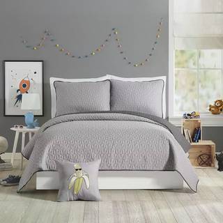 Coty Gray FQ Quilt Set-3pc