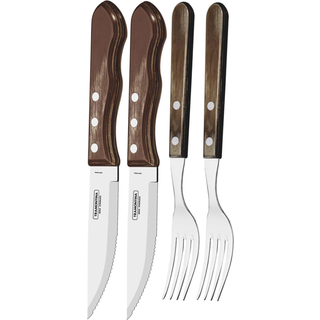 Tramontina Churrasco jumbo grillbestik i mørkt træ, 4 dele