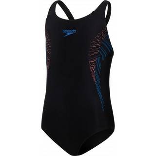 Speedo Badedragt Plastisol Placement Muscleback til piger Sort/Rød/Blå Str. 140/9-10y blå