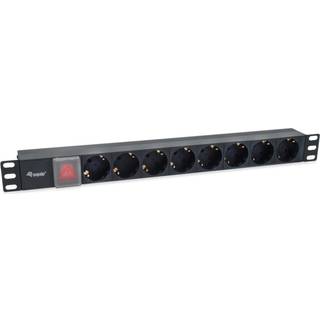 Steckdosenleiste 19"(1HE)8fach IEC C14 1,8m Schalt. sw
