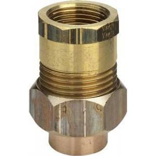 Lodde union 1/2" - 15 mm. Med rørgevindmuffe og loddemuffe