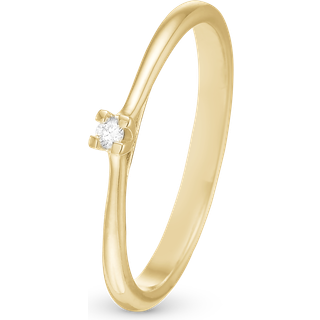 Labgrown Diamond 0,10 Ct Ring - Blankpoleret Sterling Sølv m. 1 Diamant - Christina