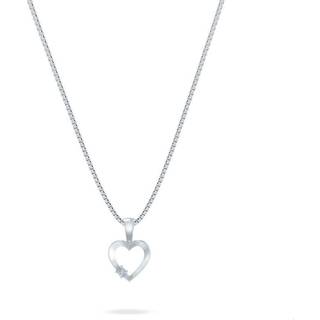 Henrik Ørsnes Design Hjerte 8 Karat Hvidguld Vedhæng med Brillant 0,015 Carat W/SI