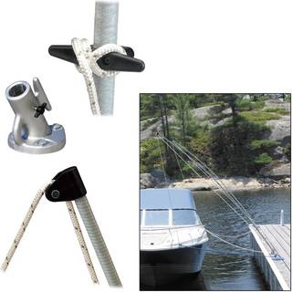 Fortøjningsstængerpakke Dock Edge Premium, 2.4 meter, til både op til 5.5 meter &lt; 1100 kg, 2 stænger med liner samt fortøjningsreb + 2 brobeslag + glasfiber