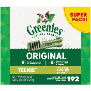 Greenies Original Teenie naturlig tandpleje hundegodbidder - 192 godbidder, 54 oz-pakke til rene tænder og frisk ånde