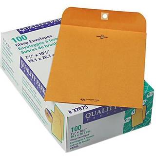 Kvalitetspark gummet Kraft l?s kuverter 7,5 x 10,5 kasse med 100 (37875) lysebrun