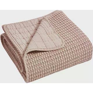 Levtex Home - Mills Waffle - Throw - Blush Cotton Waffle - Kast størrelse 50 x 60in.