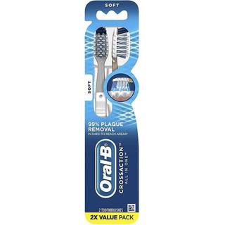 Oral-B Pro-Health All-In-One 40 S bløde CrossAction-børstehår Tandbørste Dobbeltpakke med tunge-renser og tandkødstimulerende midler