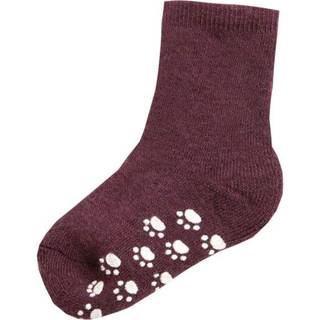Joha Wool sock w.anti-slip Auberg Melange 15-18 EU  Rød  15-18 EU  Unisex