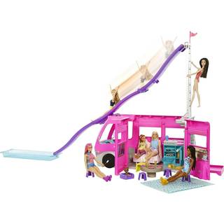 Barbie Dream Camper legesæt - pink autocamper med rutsjebane og pool - 7 legeområder - 60 dele - 120 cm