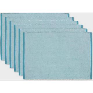 Dii Storm Blue Milj?venlig Chambray Fine Ribbed Placemat 6 Piece