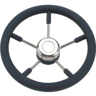 Bådrat motorbåd Savoretti, rustfrit stål &amp; gummi, Ø550 mm, med nav, passer 3/4" (19 mm) rataksel, sort