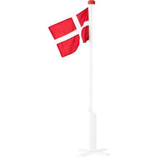 Flagstang i hvid med Dannebrogsflag 180 cm.