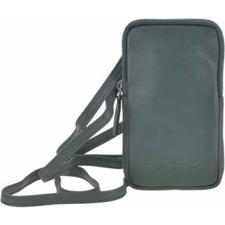 Handy Umhängetasche Leder 11x18cm "Nappa" grün | Greenburry.de