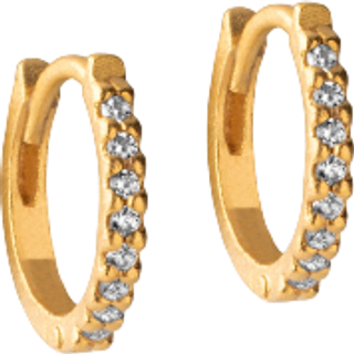 Enamel - Petite Flora Hoops i forgyldt