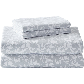 Laura Ashley Home - Queen Sheets Cotton Flannel Bedding Set b?rstet for ekstra bl?dhed og komfort (Crestwood Queen)