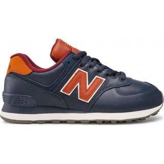 New Balance Mænd 574 i Blå/Rød læder, Størrelse 41.5