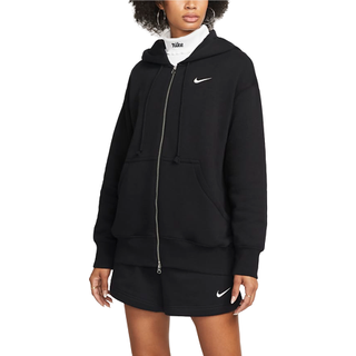 Oversized Nike Sportswear Phoenix-hættetrøje med lynlås til kvinder - sort - XS (EU 32-34)