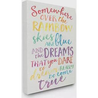 Kids Room af Stupell et eller andet sted over regnbuen Vandfarver l?rred Wall Art 24x30 Design af kunstner Erica Billups