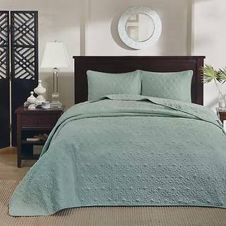 Madison Park Quebec Vendbart Dynes?t Damask Design Dobbeltsidet syning Hele s?sonen Letv?gts senget?ppe Senges?t Matchende Sham Seafoam Queen(102