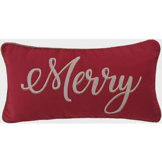 Levtex Home - Yuletide - Julepyntepude (12X24in.) - Merry - R?d Guld Hvid