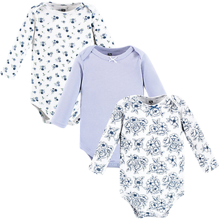 Hudson baby unisex baby bomuld langærmet bodysuits blå toile 3-pack 6-9 måneder