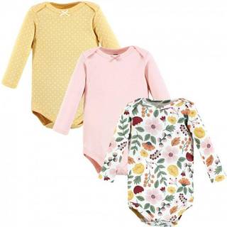 Hudson baby unisex baby bomuld langærmet bodysuits falder botanisk 3-pakke 0-3 måneder