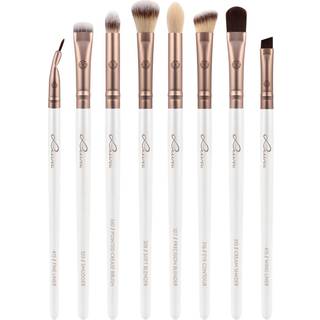 Luvia Cosmetics Prime Vegan All Eye Want Børstesæt til øjenområdet Pearl White / Metallic Coffee Brown - 9 stk.