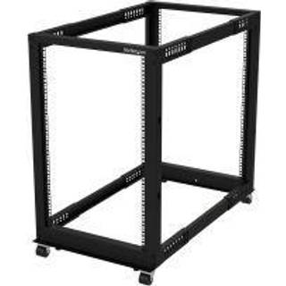 StarTech.com 4POSTRACK18U - 18U Open Cabinet Rack with Wheels