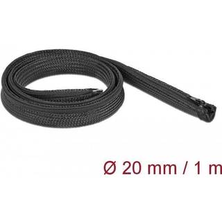 DeLOCK Braided Sleeve zip fastener heat-resistant 1m x 20mm black