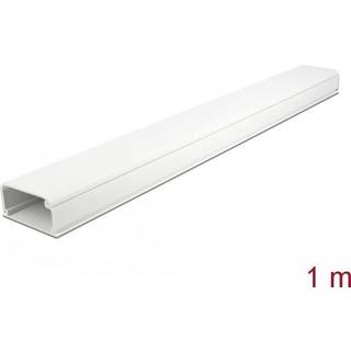 DeLOCK selvklæbende plast kabelkanal, hvid (1 meter) | 57x28 mm. | PRIS-MATCH
