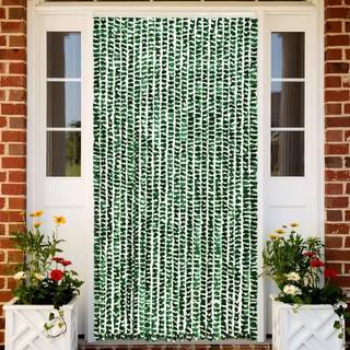 insektgardin 100x220 cm chenille grøn og hvid