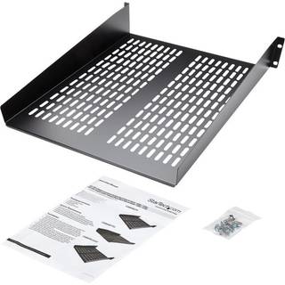 STARTECH 2U 22in. Vented Rack Mount Shelf ? Fixed Server Rack Cabinet Shelf - 22kg