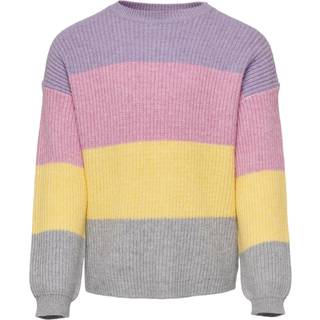 Kids Only Viola/strawberry Moon/pineapple Slice/light Grey Melange Stribet Pullover Striktrøje