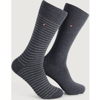 Tommy Hilfiger 2-pak Men Sock Stripe - Darkgrey - Str 43/46 * Kampagne *
