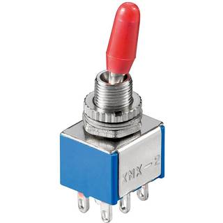 Miniature toggle switch - ON-OFF-ON, med lodning pins