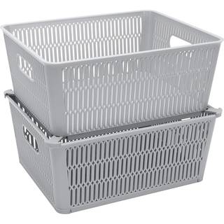 Forenkle 2pk stor dias 2 stak it tote kurv | Opbevaring og organisation | Åbne skraldespande med stabelbar kapacitet | Badeværelse | Håndværk | P