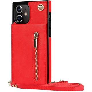 Zipper halskæde etui Apple iPhone 12 Mini - Rød