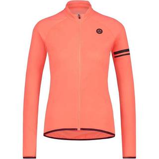 AGU Essential Thermo Langærmet Cykeltrøje Til Kvinder Neon Coral - Størrelse X-Large