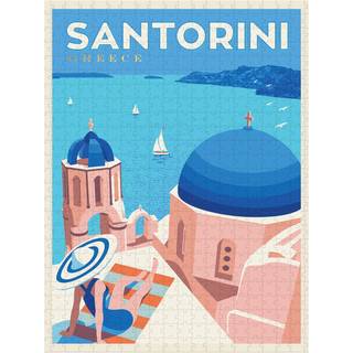 Designworks Ink Puzzle World Travel Santorini - Puslespil
