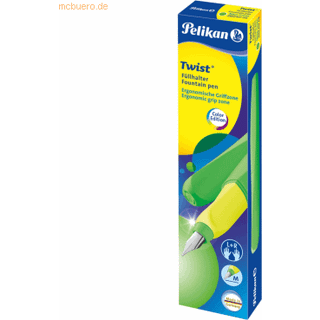 Pelikan Twist Fountain Pen med 1 bl?kpatron Medium NIB Neon Green Boxed (807258)