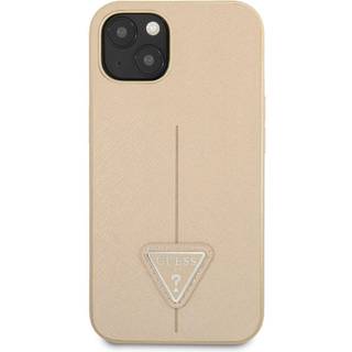 Guess iPhone 13 mini beige hardcase SaffianoTriangle Logo