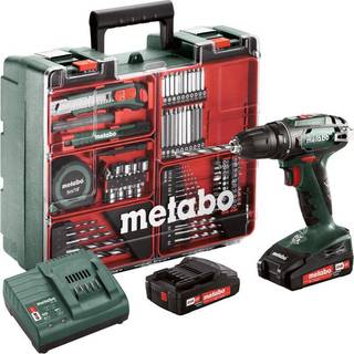 Metabo boremaskine BS 18 workshop, 18V 2 x 2,0Ah. m/74 dele tilbehør