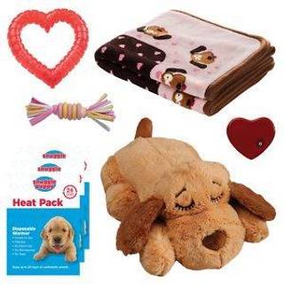 Original Snuggle Puppy Essentials Starter Kit. Hjerteslag hund legetøj og beroligende hjælp med 3 varmepakker hvalp tænder legetøjshund tyggelege