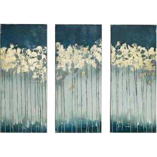 Madison Park V?gkunst Stueindretning - Udsmykket Guldfolie Triptykon L?rred Hjem Accent Spisestue Badev?relsesdekoration Klar til at h?nge maleri