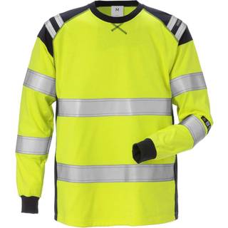 Fristads 131147 Flamestat Hi Vis langærmet T-shirt kl.3 7359 TFL / Arbejds T-shirt Hi-Vis gul/Marine XS