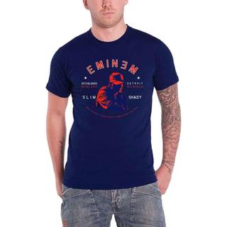 Eminem - Eminem Unisex T-Shirt: Detroit Portrait (Navy Blue)