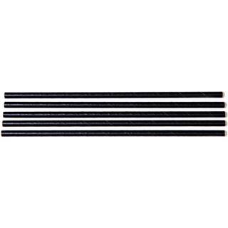 Sugerør papir 200mm Ø6mm sort 500 stk
