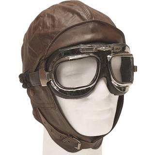 Mil-Tec Flyver Læderhue/Hjelm Brun
